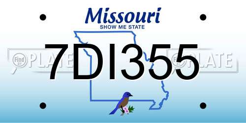 7DI355 Missouri License Plate