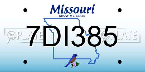 7DI385 Missouri License Plate