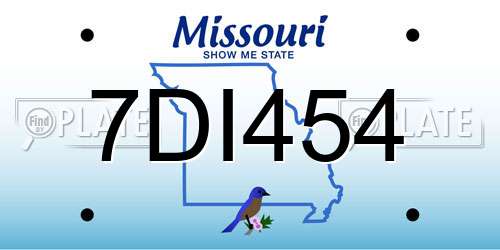 7DI454 Missouri License Plate