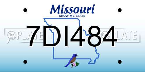 7DI484 Missouri License Plate