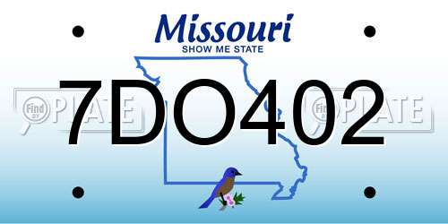 7DO402 Missouri License Plate