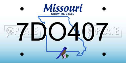 7DO407 Missouri License Plate