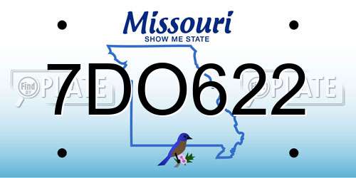 7DO622 Missouri License Plate