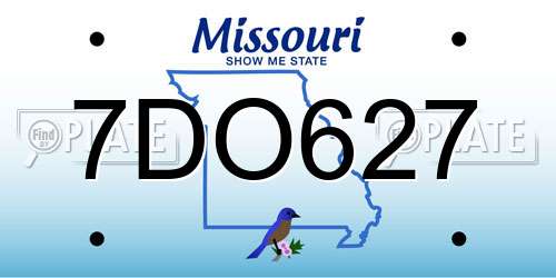 7DO627 Missouri License Plate