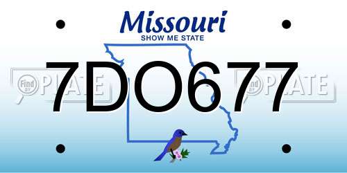 7DO677 Missouri License Plate