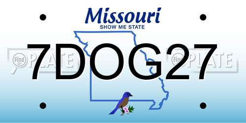 7DOG27 Missouri License Plate