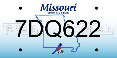 7DQ622 Missouri License Plate