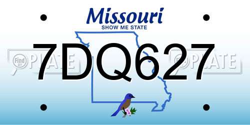7DQ627 Missouri License Plate
