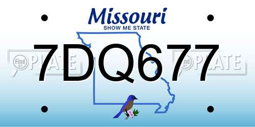7DQ677 Missouri License Plate