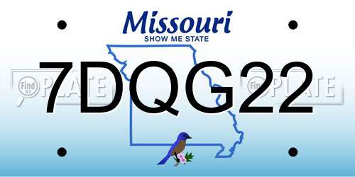 7DQG22 Missouri License Plate