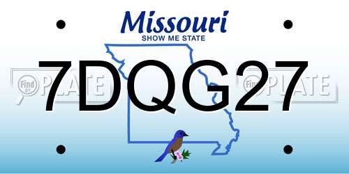7DQG27 Missouri License Plate