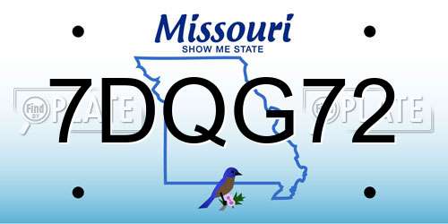 7DQG72 Missouri License Plate
