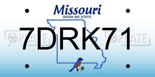 7DRK71 Missouri License Plate