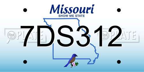 7DS312 Missouri License Plate