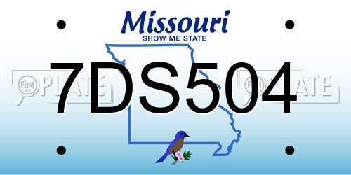 7DS504 Missouri License Plate