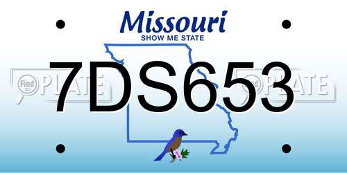 7DS653 Missouri License Plate