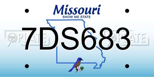 7DS683 Missouri License Plate