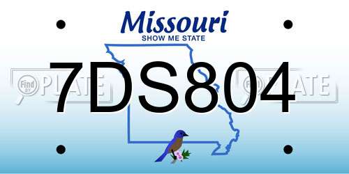 7DS804 Missouri License Plate
