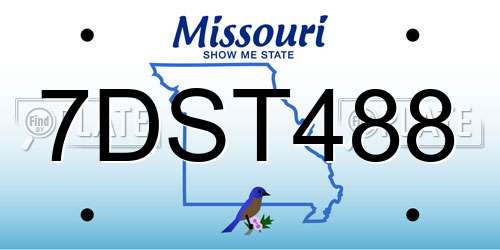7DST488 Missouri License Plate