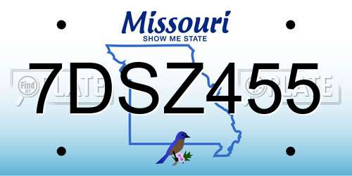 7DSZ455 Missouri License Plate