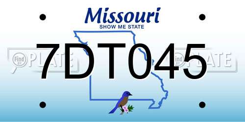 7DT045 Missouri License Plate