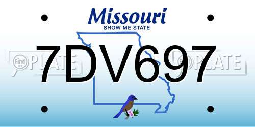 7DV697 Missouri License Plate
