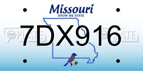 7DX916 Missouri License Plate