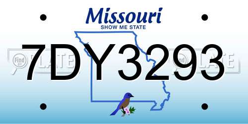7DY3293 Missouri License Plate