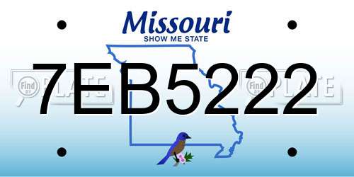 7EB5222 Missouri License Plate