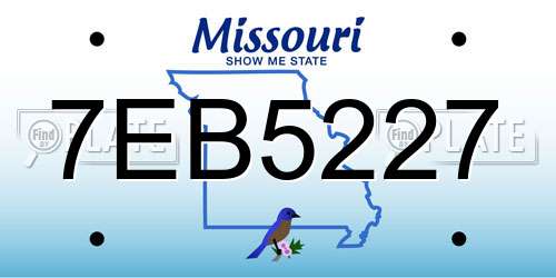 7EB5227 Missouri License Plate