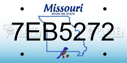 7EB5272 Missouri License Plate