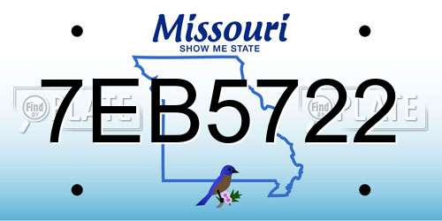 7EB5722 Missouri License Plate