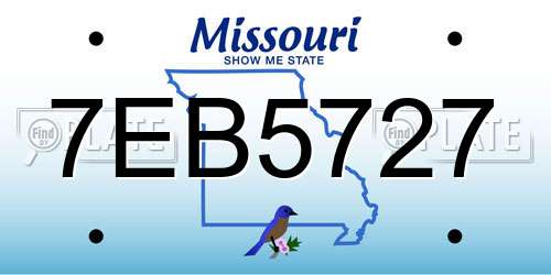 7EB5727 Missouri License Plate
