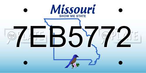 7EB5772 Missouri License Plate