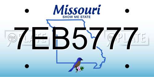 7EB5777 Missouri License Plate