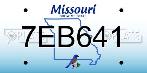 7EB641 Missouri License Plate