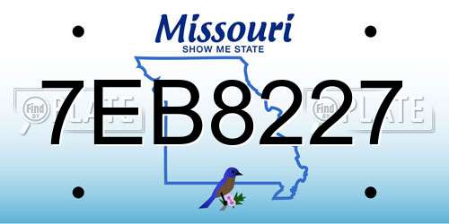 7EB8227 Missouri License Plate