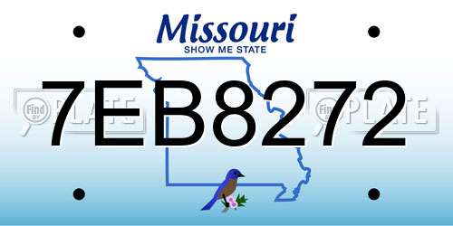 7EB8272 Missouri License Plate