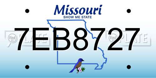 7EB8727 Missouri License Plate