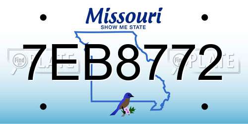 7EB8772 Missouri License Plate