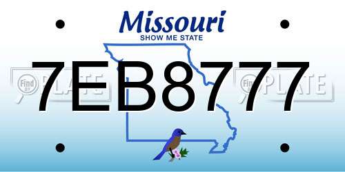7EB8777 Missouri License Plate