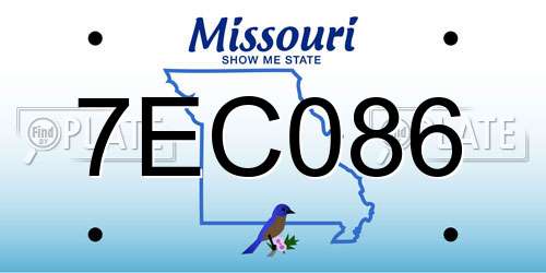 7EC086 Missouri License Plate