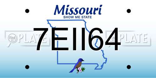 7EII64 Missouri License Plate