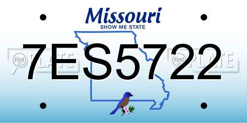 7ES5722 Missouri License Plate