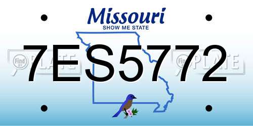 7ES5772 Missouri License Plate