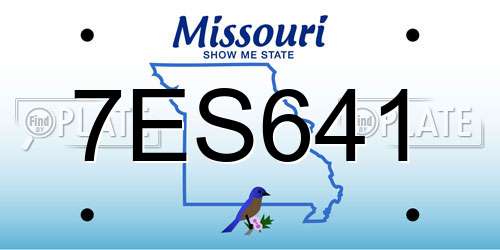 7ES641 Missouri License Plate