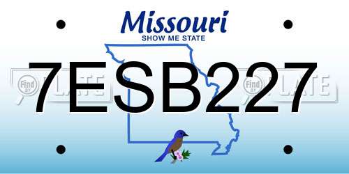 7ESB227 Missouri License Plate