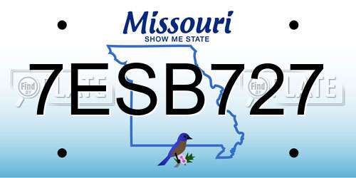7ESB727 Missouri License Plate