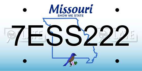 7ESS222 Missouri License Plate
