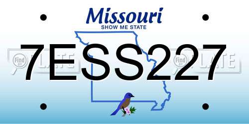 7ESS227 Missouri License Plate